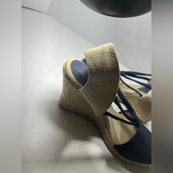 Adrienne Vittadini High Heeled Espadrilles Wedges Black Stretch 8.5 M - Picture 8 of 9